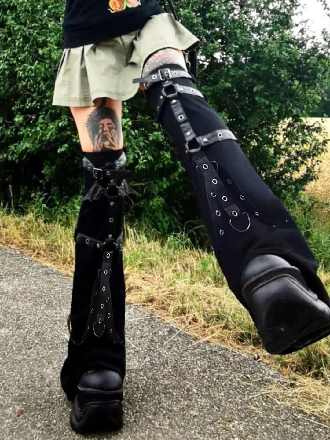 Goth Leg Warmers Y2k Fairy Grunge Alt Clothing Etsy