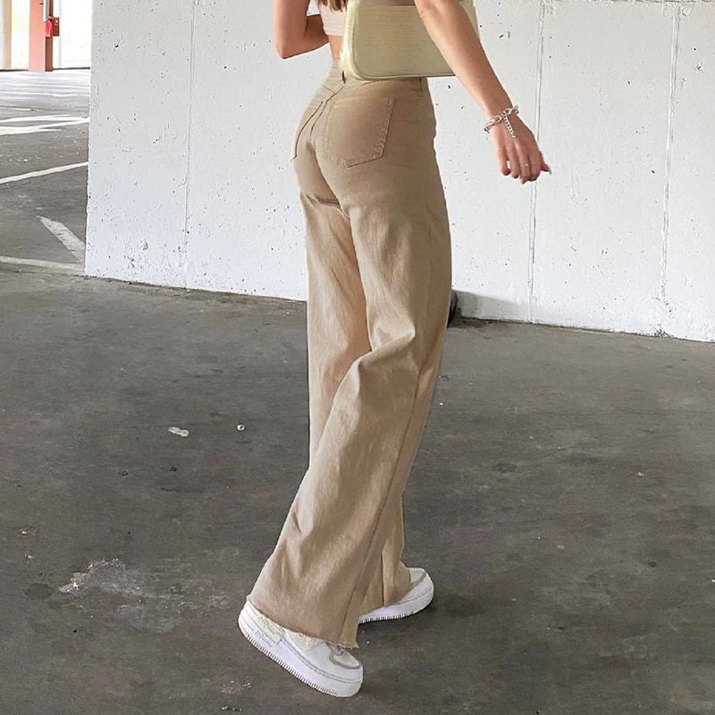 Y2K Khaki High Waisted Sexy Denim Pants Jeans Y2K Pants Etsy