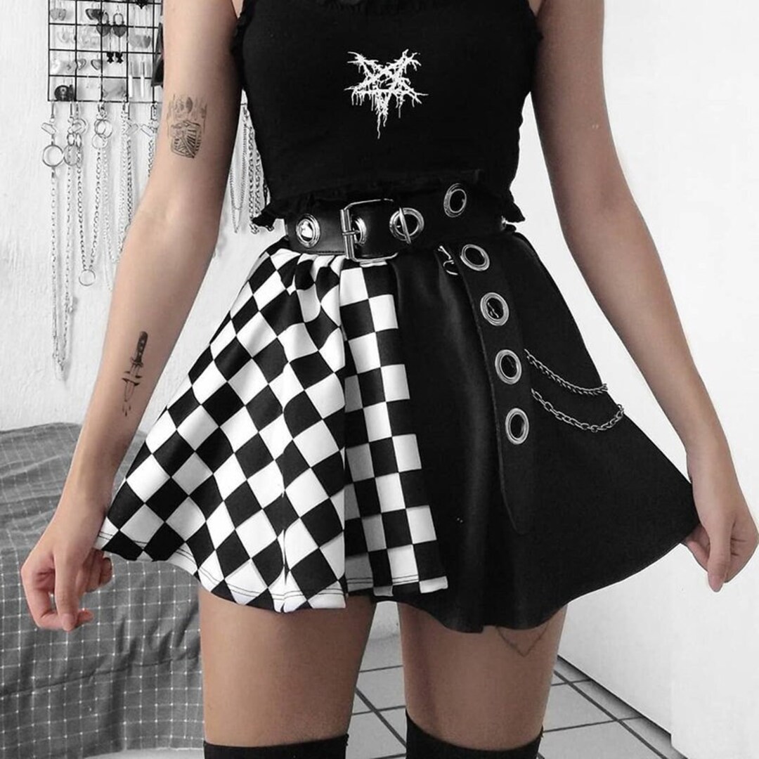 Black Pastel Goth Mini Skirt Y2K Clothing & Korean Fashion Etsy