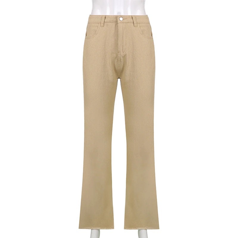 Y2K Khaki High Waisted Sexy Denim Pants Jeans Y2K Pants Etsy