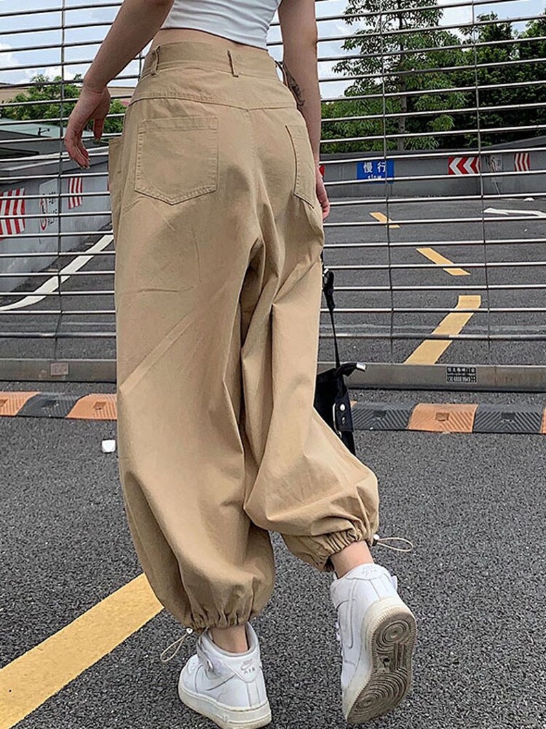 Y2K Fashion Baggy Casual Khaki Harem Pants & High Waisted Etsy