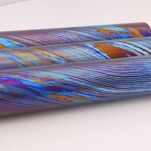 Mokume Ti rod, Tidamascus rod, 3 alloys,1&quot;(26mm),1.1&quot;(28mm) 1.2&quot;(30mm) diameter, Size could customized