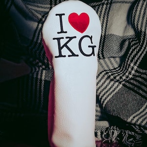Personalized Golf Head Cover, Custom Driver, Custom Embroidery Text, Unique Golf Gift, Protective I Love NY Inspired Design Golf Accessory