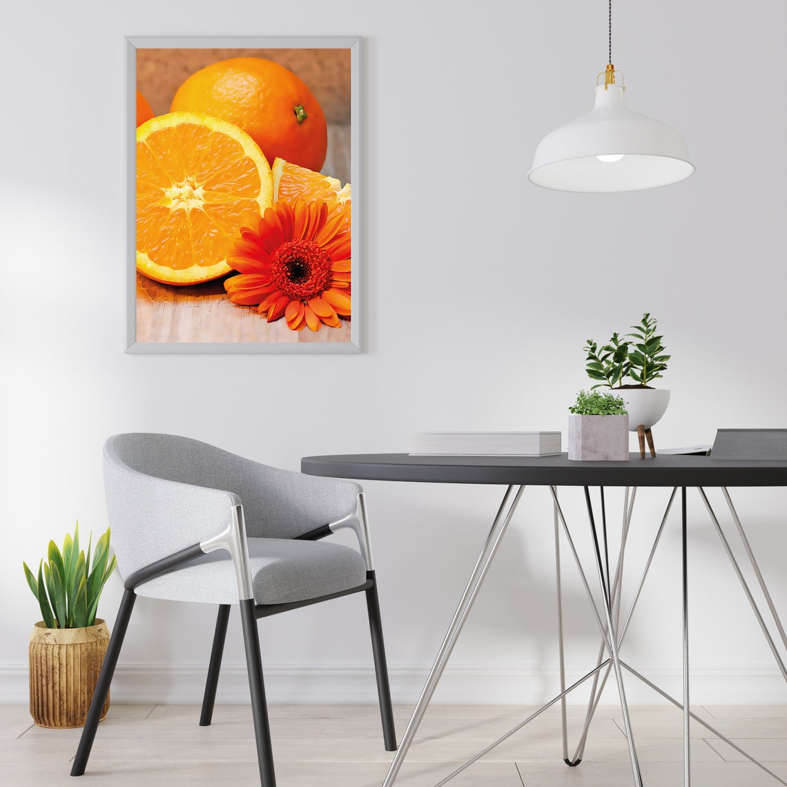 Orange Print Fruit Wall Art Retro Kitchen Poster Kitchen Etsy