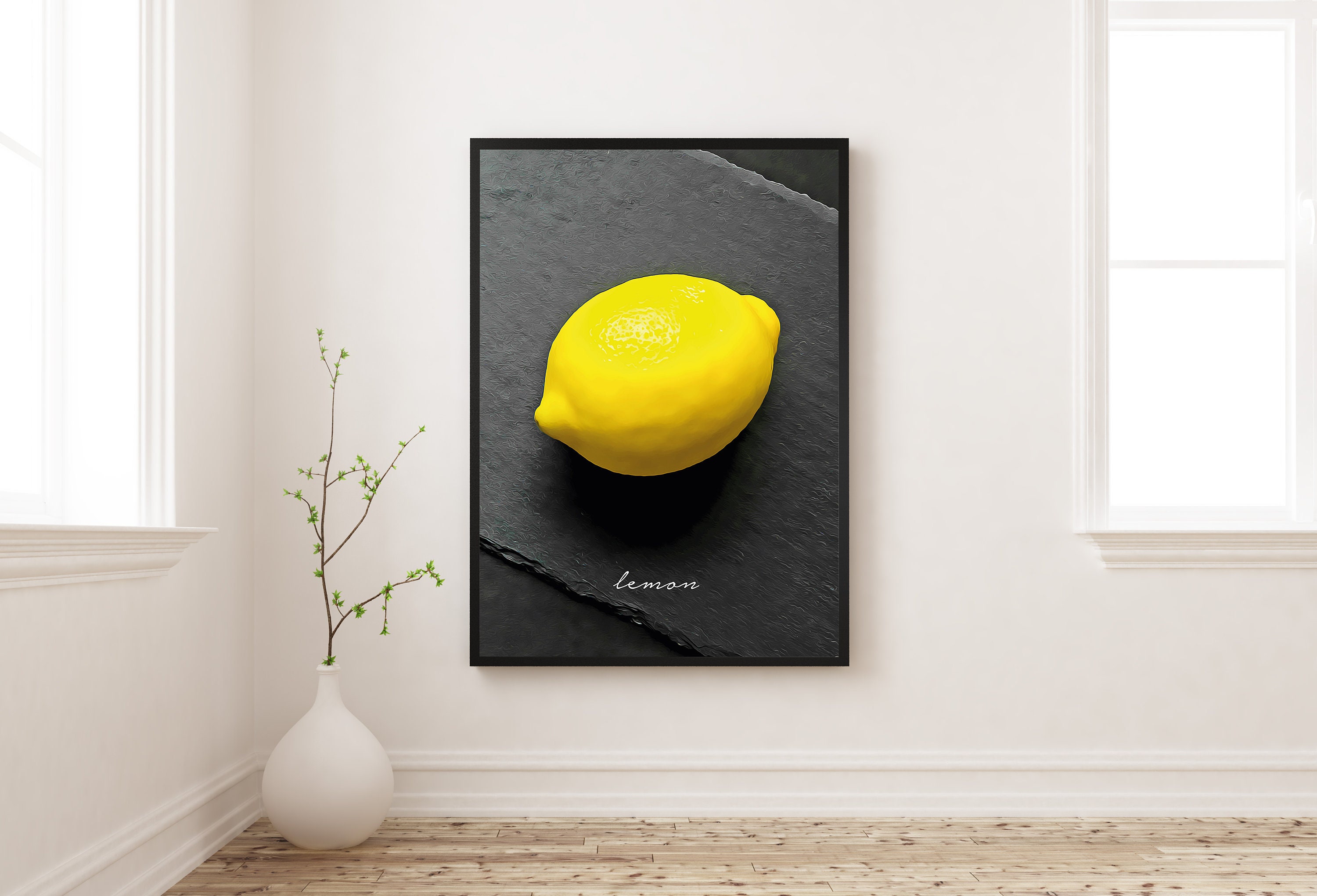 Lemon Print Fruit Wall Art Retro Kitchen Poster Kitchen | Etsy