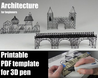 Architecture for beginners - printable 3D pen templates