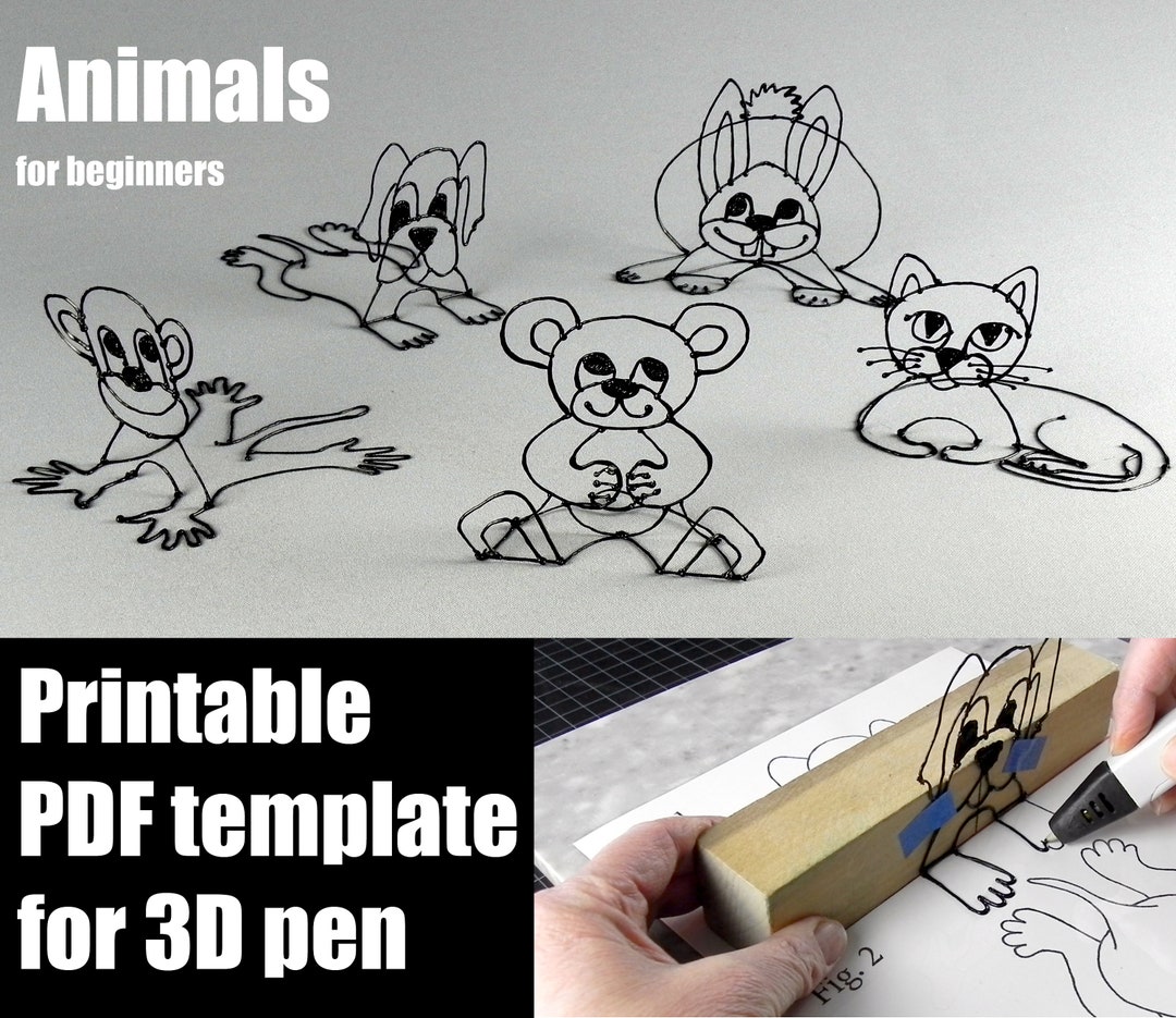 Five Animals for Beginners Printable Tutorial 3d Pen Template Etsy Five Animals for Beginners Printable Tutorial 3d Pen Template Etsy