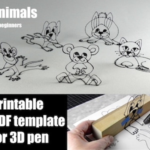Cinque animali per principianti - Tutorial stampabile modello penna 3d