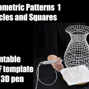 Geometric 3D pen templates (printable) set 1 - Circles and Squares
