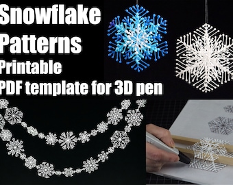 Snowflake patterns - Printable pdf templates for 3d pen