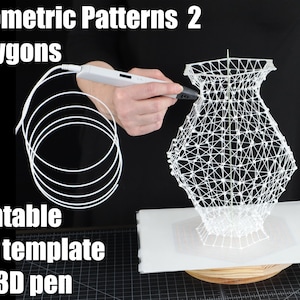 Geometric 3D pen templates (printable) set 2 - Polygons