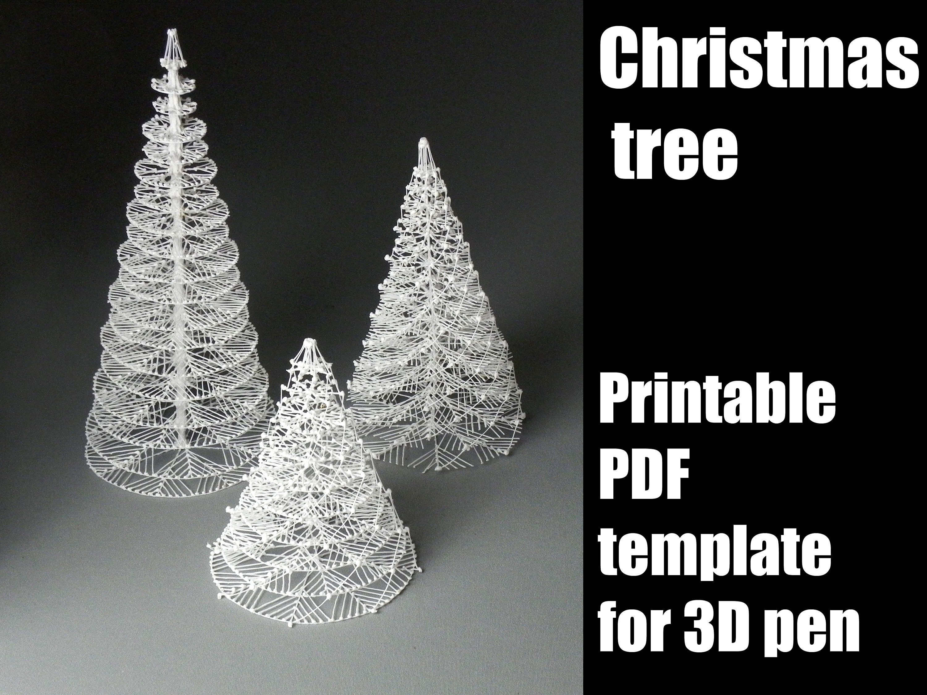 Christmas Tree Printable PDF Template Pattern for 3D Pen - Etsy Israel