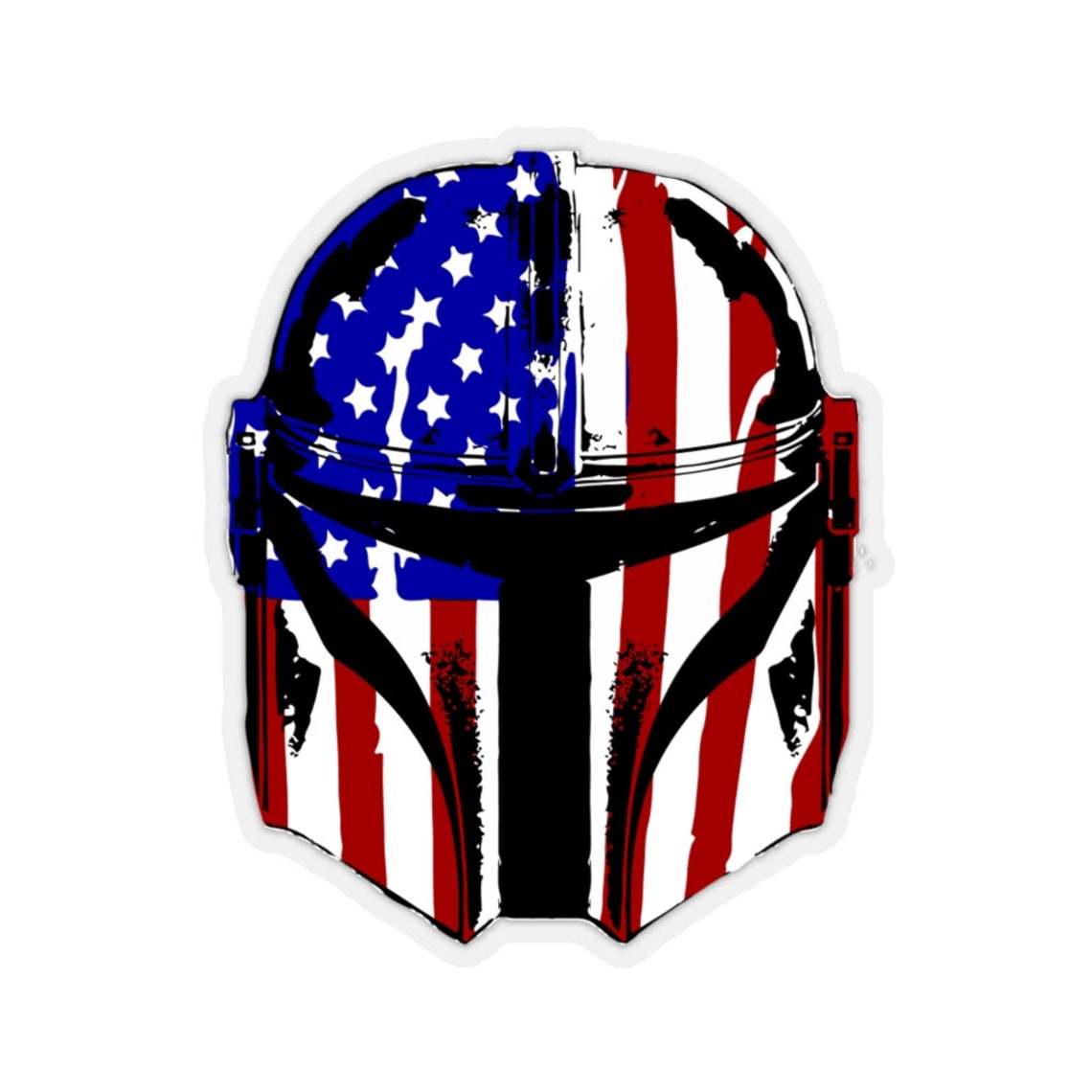 Mandalorian American Flag KissCut Stickers / Mandalorian / Star Wars / This is the Way