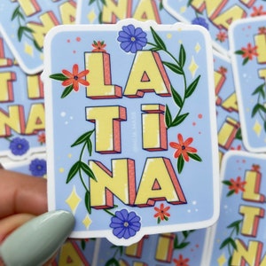 Latina flower colorful sticker