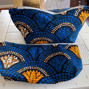 2 Handmade Cosmetic African cloth  Bag