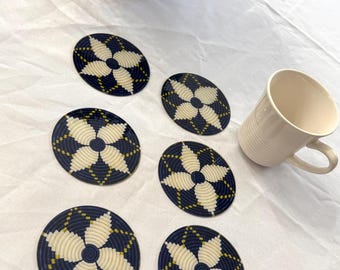 Habesha Sefed acrylic Coasters - Blue Color Pack of 6