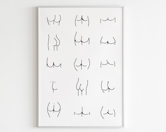 Butt Art, DIGITAL DOWNLOAD, Nice bum, Funny bathroom signs, Self love, Sexy butt, Funny butt art, Body positive art, Feminist print