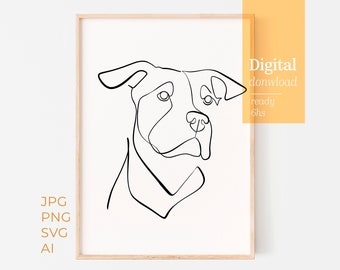 Dog line art, Pet line drawing, Custom line drawing, Single line drawing, Line art tattoo, One line drawing, Dog memorial drawing