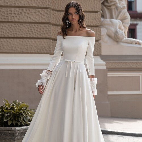 Off the Shoulder Wedding Dress Bridal Gown Affordable - Etsy