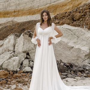 Grecian wedding dress, Grecian goddess dress, Boho wedding dress, Bridal gown, Boho bridal gown, Bohemian wedding, Dress for wedding image 1