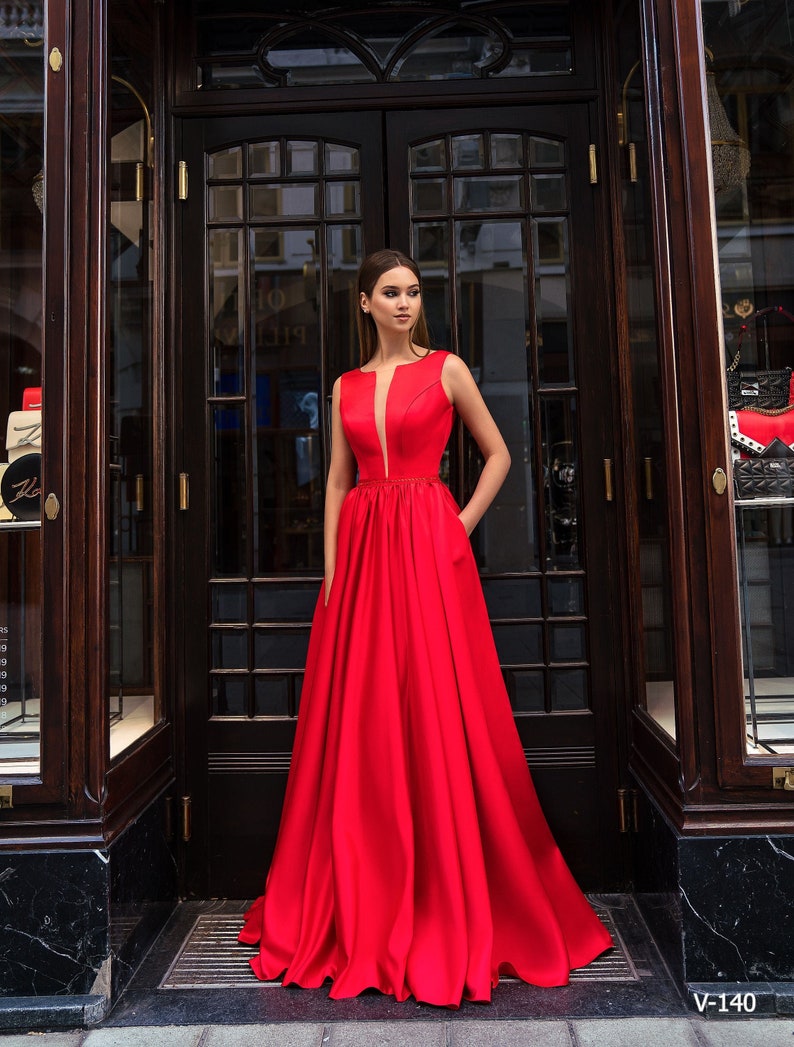 Elegant Evening Dress Red Prom Dress Evening Gown - Etsy