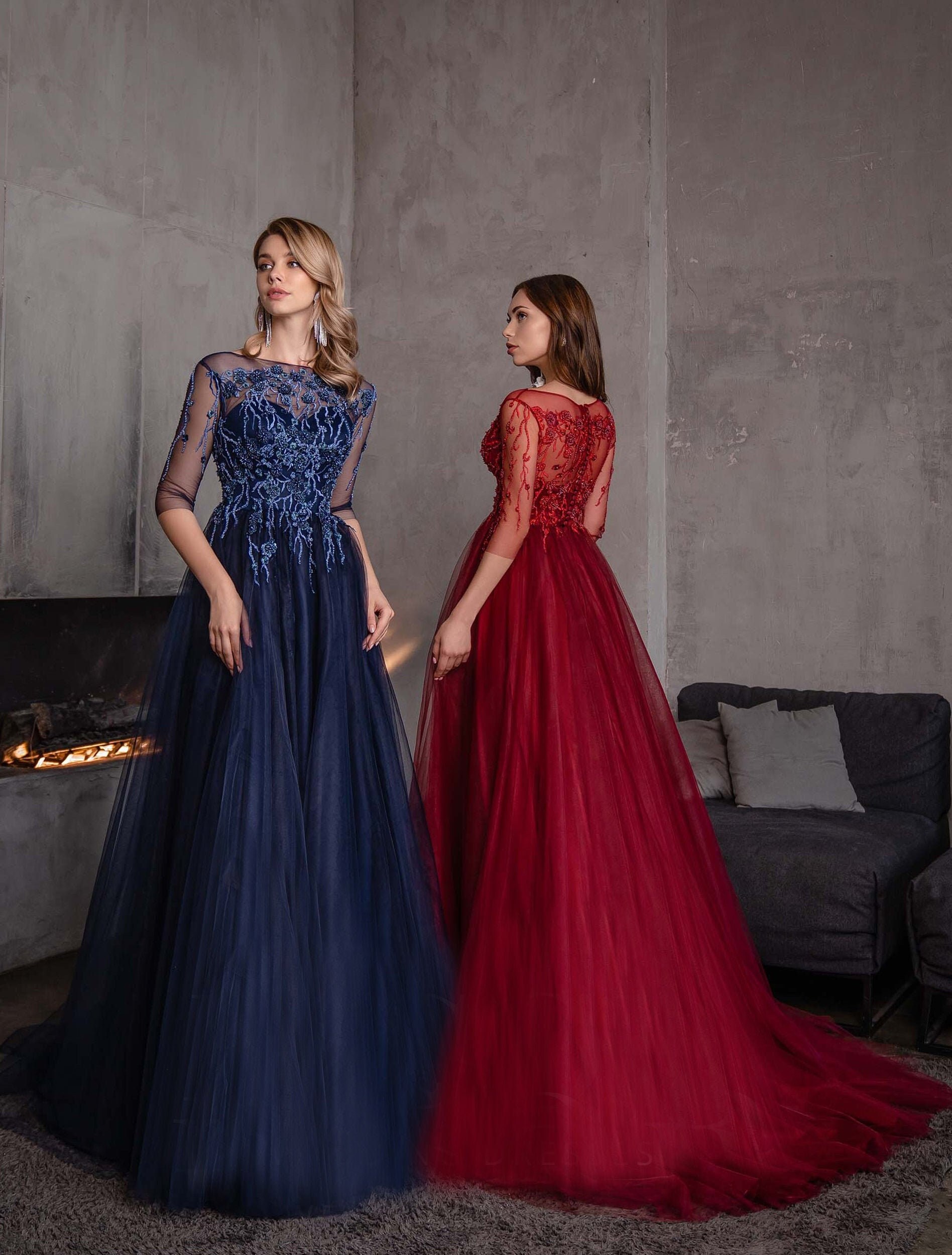Red and blue prom dress clearance