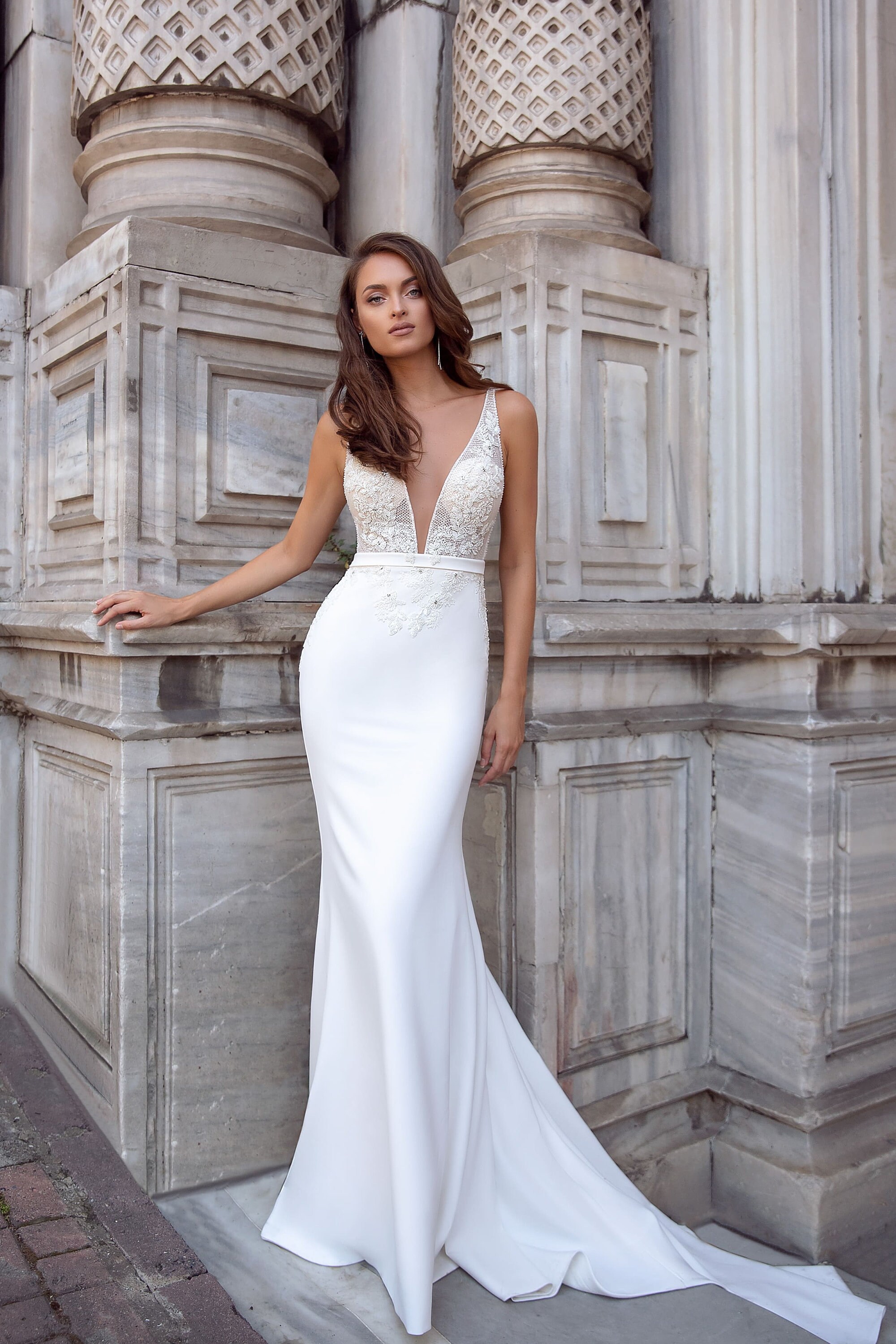 Civil Wedding Dress Simple Satin 