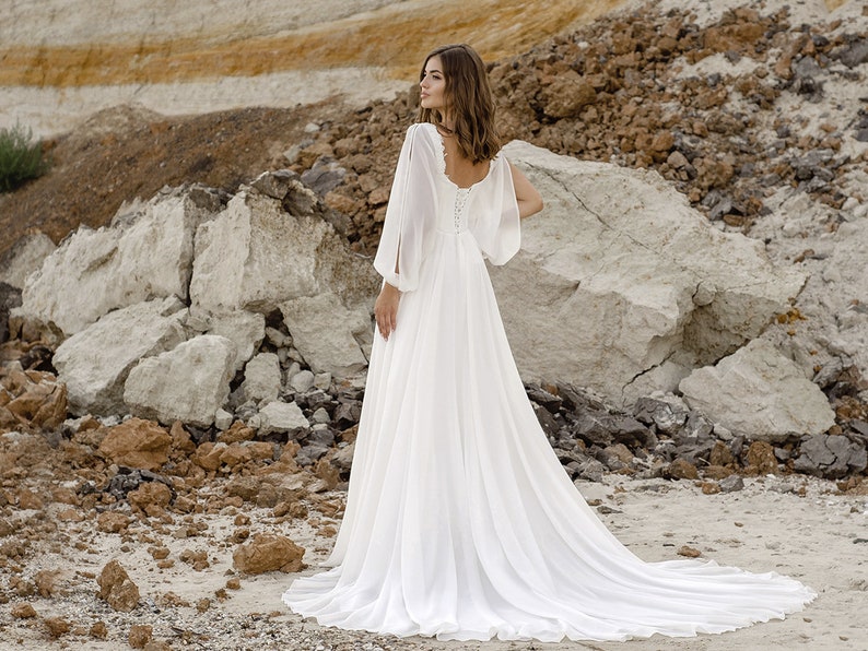 Grecian wedding dress, Grecian goddess dress, Boho wedding dress, Bridal gown, Boho bridal gown, Bohemian wedding, Dress for wedding image 3