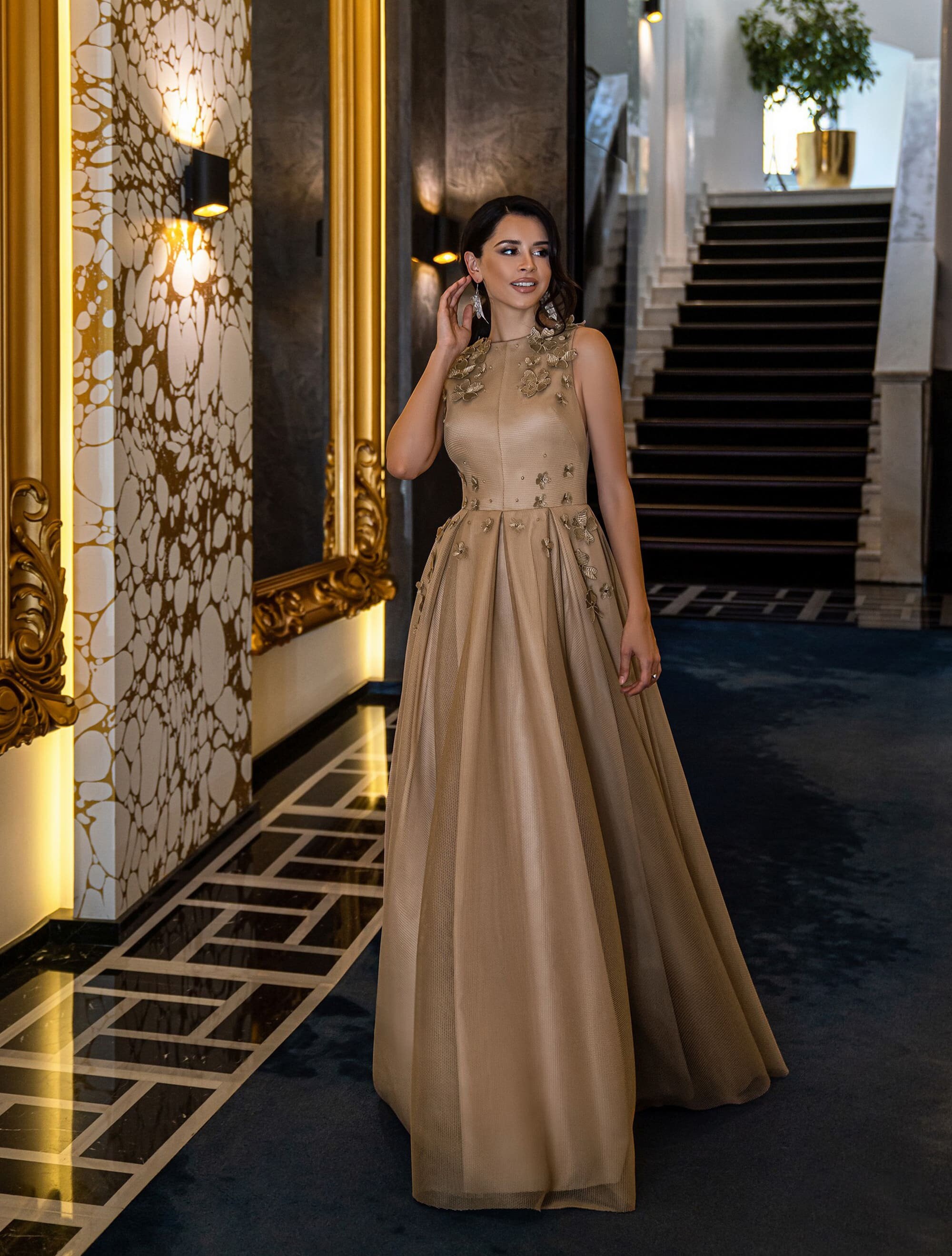 Gold Formal Dress Princess Golden Dress Gold Party Dress Etsy