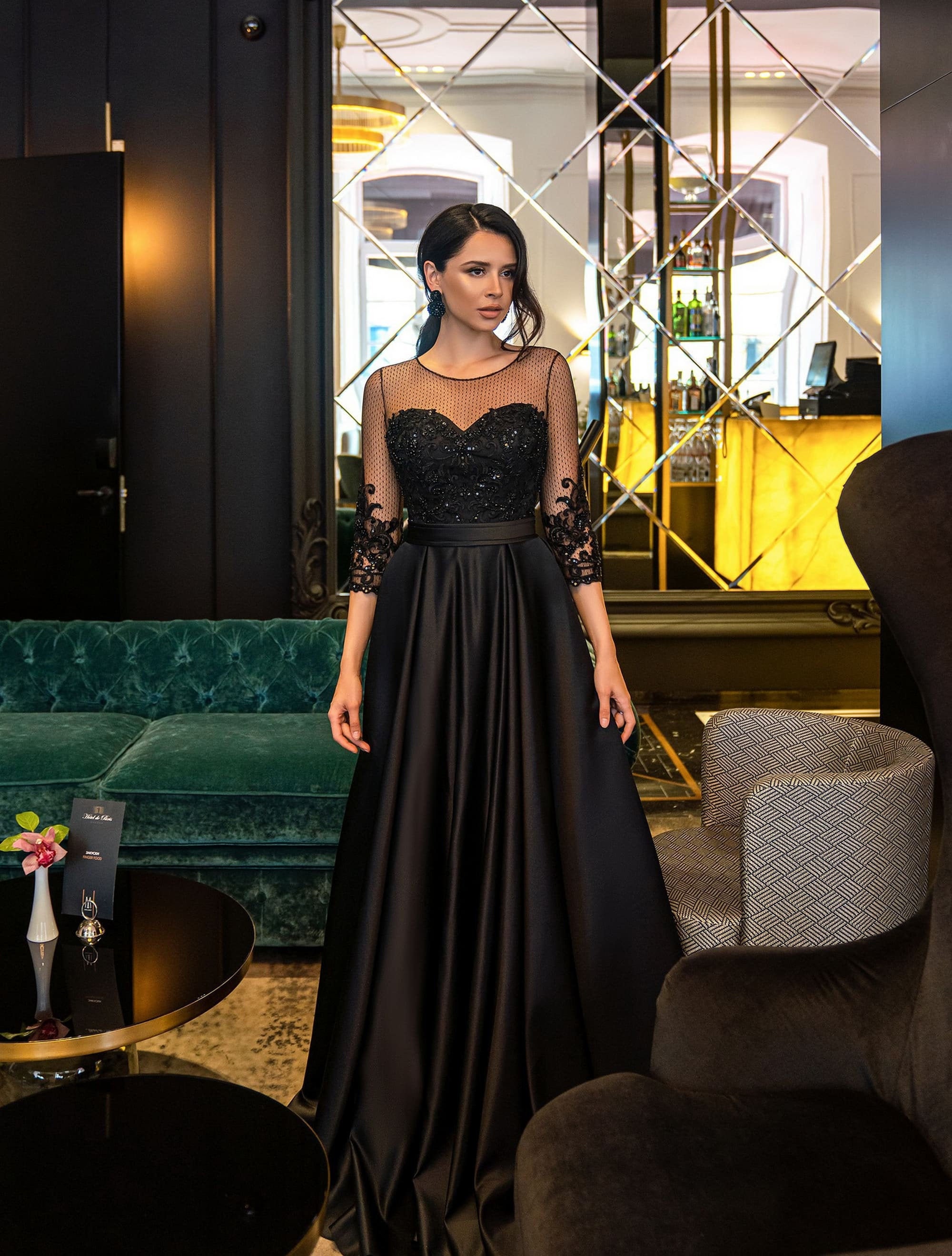 Shimmering Black Sequin Prom Dresses Off the Shoulder Debut Gown FD197 –  Viniodress