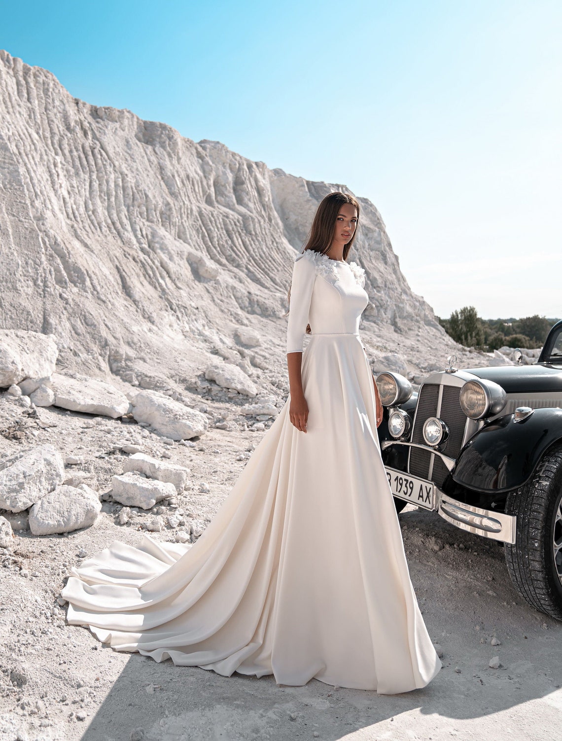 Satin wedding dress Custom Wedding Dress Wedding Dress Long Etsy