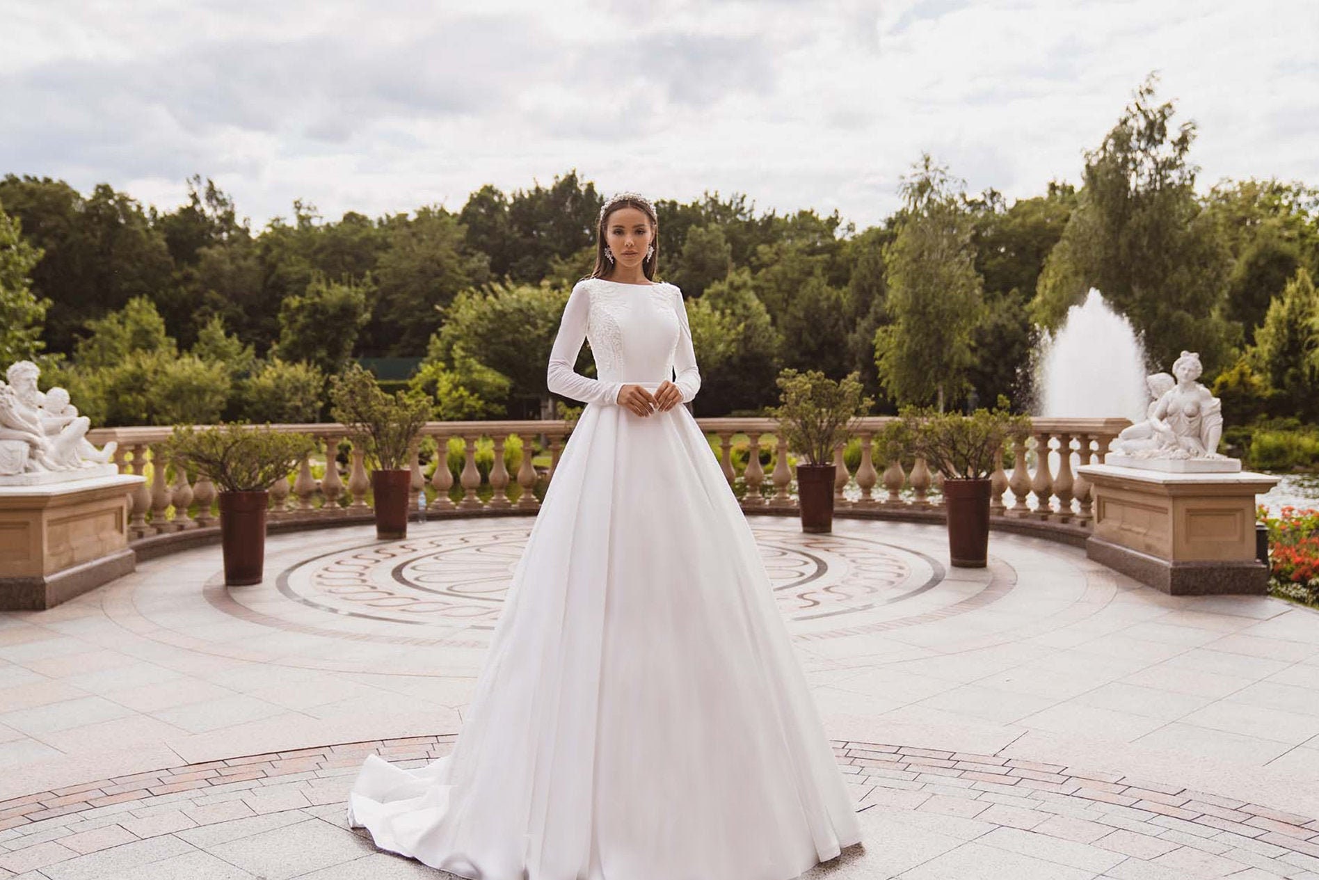 aurora couture 2019 bridal off the shoulder sweetheart neckline simple  minimalsit princess ball gown a line wedding dress chapel train (19) mv |  Wedding Inspirasi