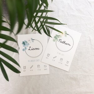 Affiche naissance florale / feuillage personnalisée