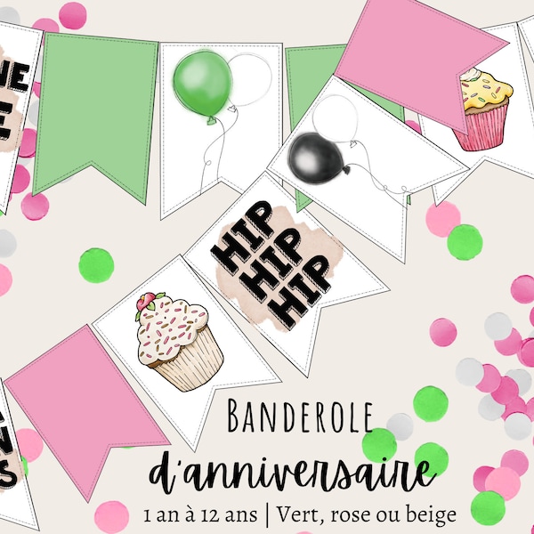 Banderole d'anniversaire | Fanions fête | Bonne fête