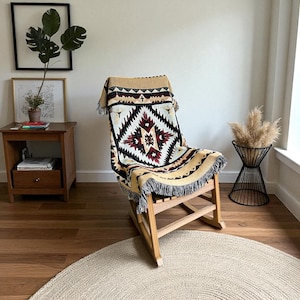 Cherokee Diamond Inspired Woven Blanket: Native American Inspired Home Decor