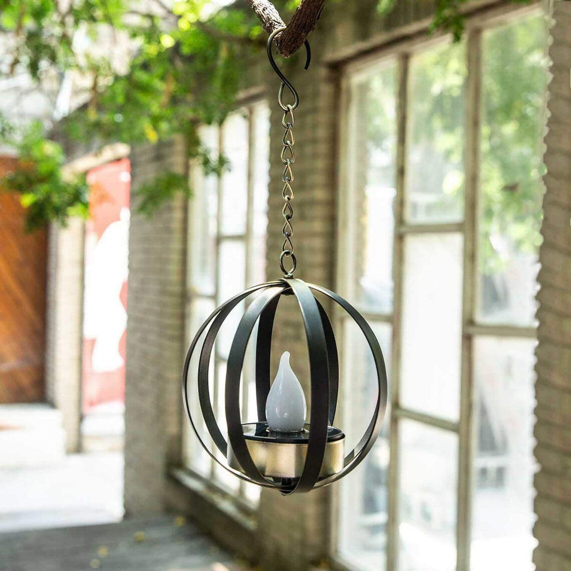 Hanging Lantern with Solar Tea Light Solar Lanterns Fairy Etsy