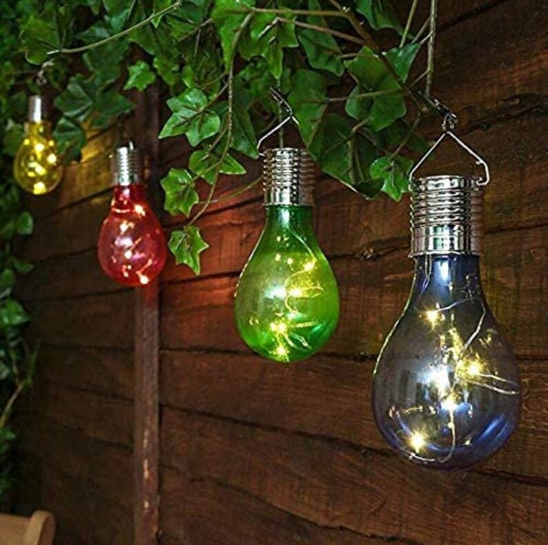 Hanging LED Light for Fairy Garden Party Decor #24 -flowlight Camping Light Solar Light Bulbs Globe Hanging Bulb Lights for Outdoor