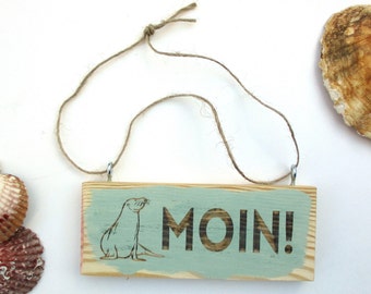 Dekoschild, Holzschild, Maritim "Moin", z.B ein schönes Geschenk für alle die das Meer lieben.