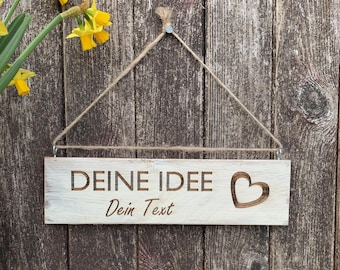 Holzschild personalisiert mit Namen | Türschild Palettenholz | individuelles Geschenk | Shabby Chic Unikat