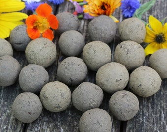 40 Samenbomben, Seedballs unverpackt um damit z.B schöne Gastgeschenke zu basteln