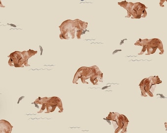 Osos // Algodón Jersey Jersey Family Fabrics Öko-Tex