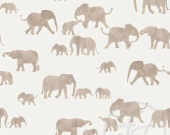 Elefantes // Jersey de algodón Tejidos de la familia Jersey Oeko-Tex