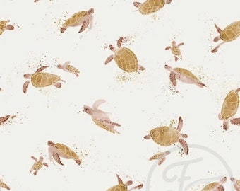 Tortugas // Algodón Jersey Jersey Family Fabrics Öko-Tex