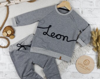 Conjunto personalizado de pantalón + jersey con nombre - gris