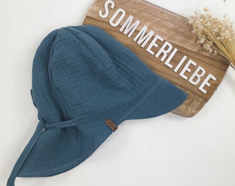 Gorro para el sol de muselina para bebés y niños