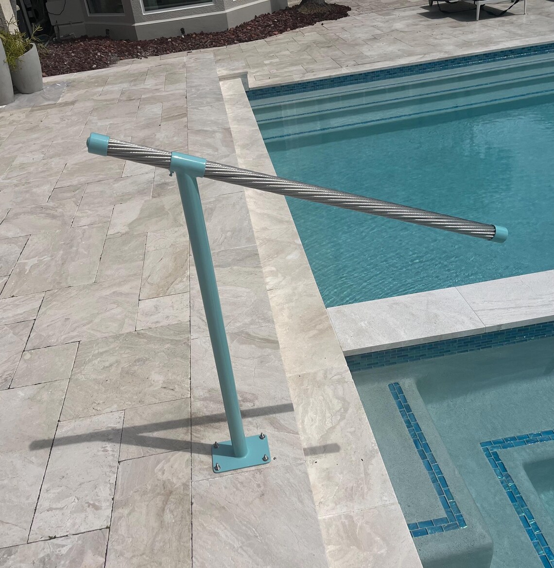 Pool Hand Racing Post Powder Coated 316 Stainless Steel Pool Handrail – Modern Single Post ...