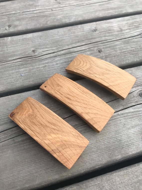 Set Di 4 Grandi Fermagli Per Capelli Francesi In Legno - Lunghe E Larghe, Rosse - La Tua Preferita