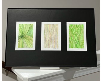 Abstract Plant Paintings,  Original Watercolor and Ink Art