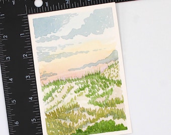 Hand Painted Custom Watercolor and Ink Art: 4x6 Floral and Landscape Paintings