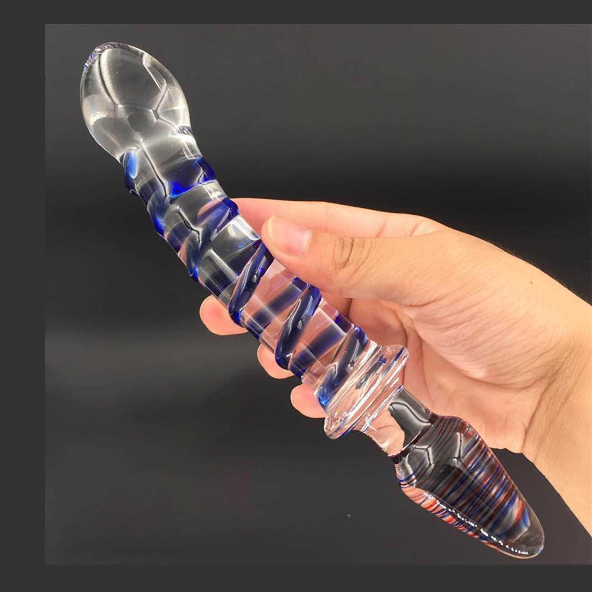 Double Ended Glass Dildo Glass Crystal Wand Dildo With